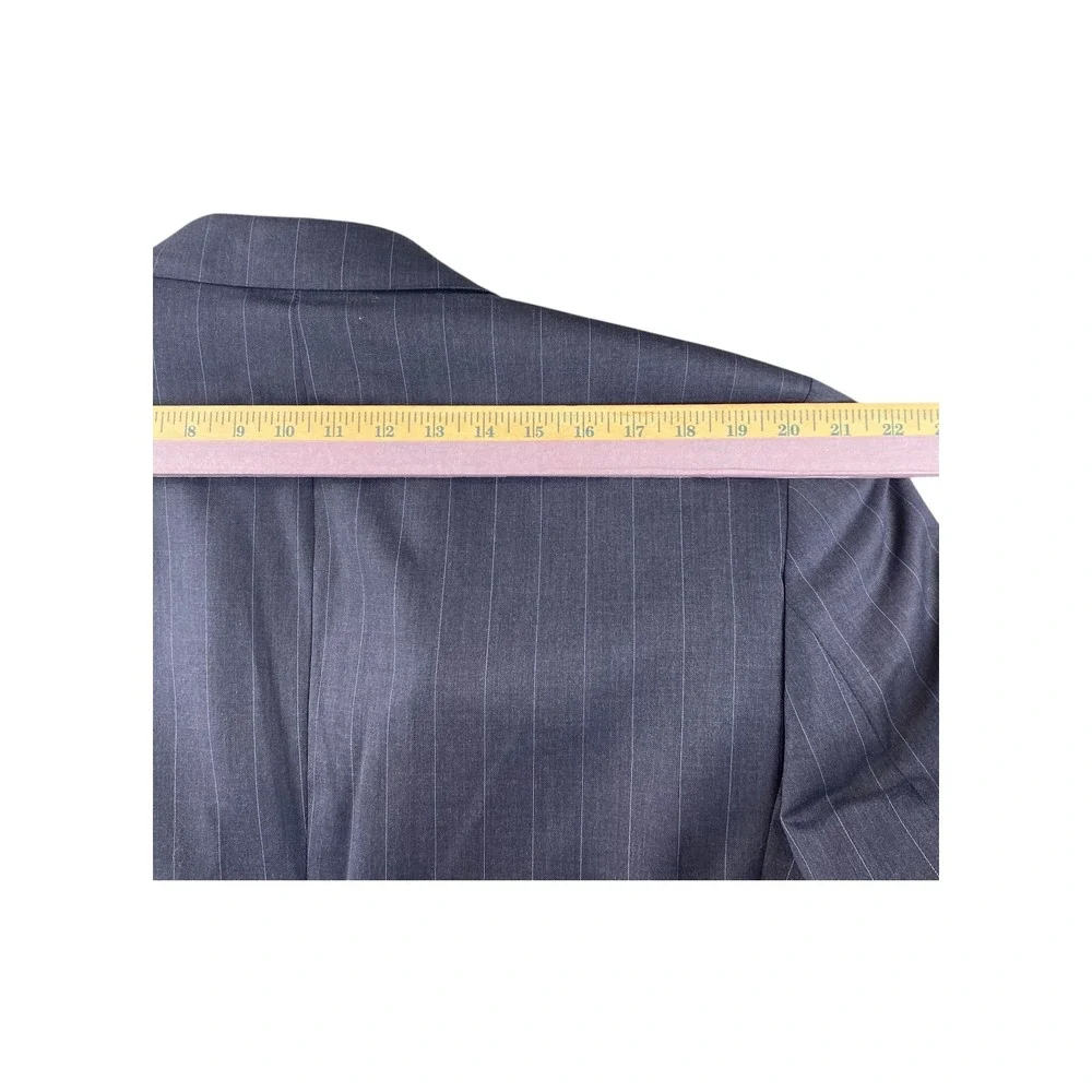 Nautica Mens Wool Pinstripe Blazer Jacket Charcoal Grey N115AX 44R‎